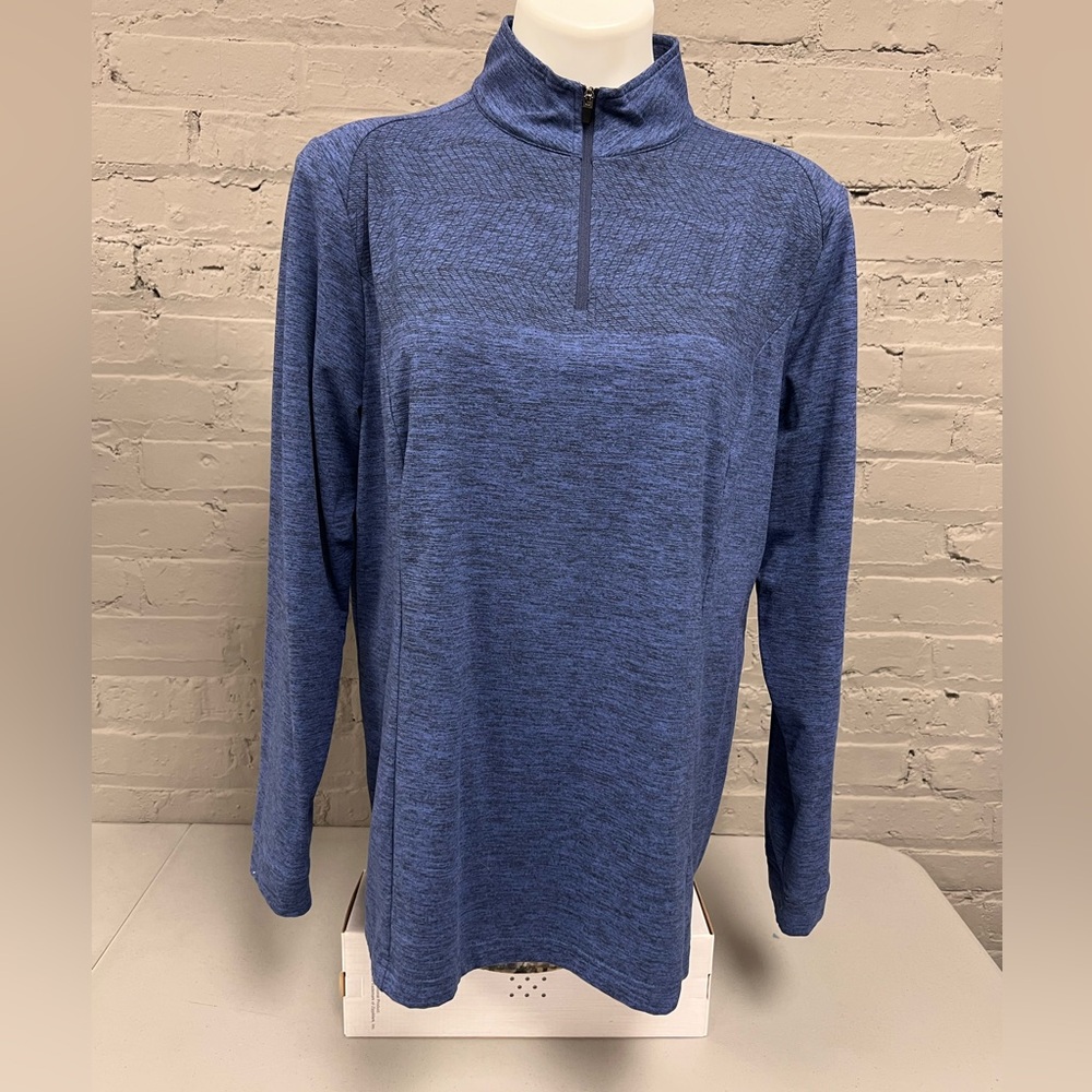 Perry Ellis Heather Navy 1/4 Zip Pullover